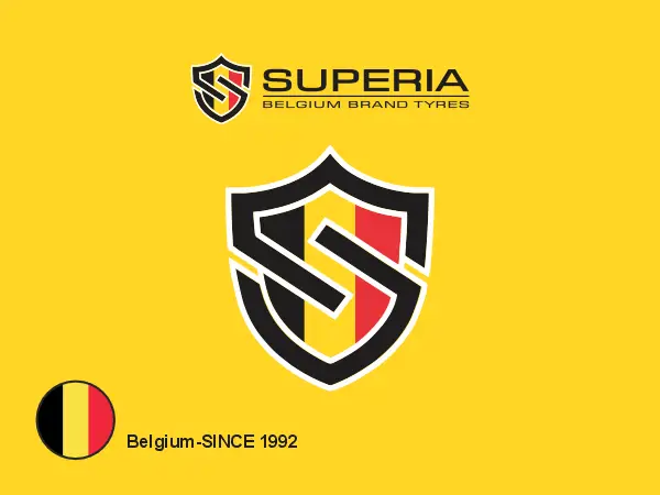 SUPERIA Tire Logo with Belgium Flag